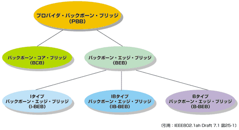 図2 802.1ah PBBのブリッジの種類