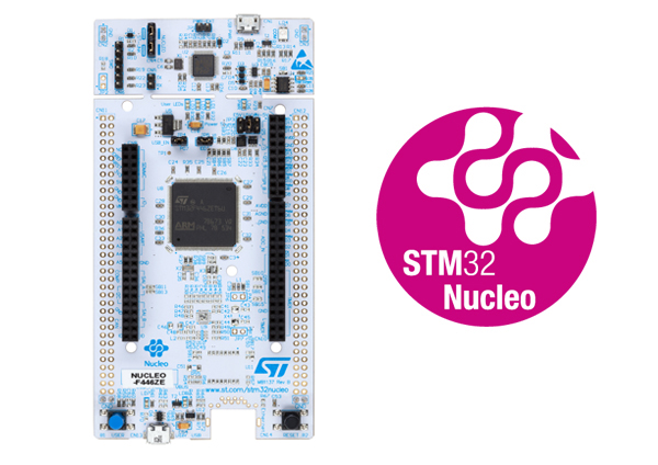 図　NUCLEO-F413ZH。ARMのmbedを利用して、短時間でプログラムを開発できる