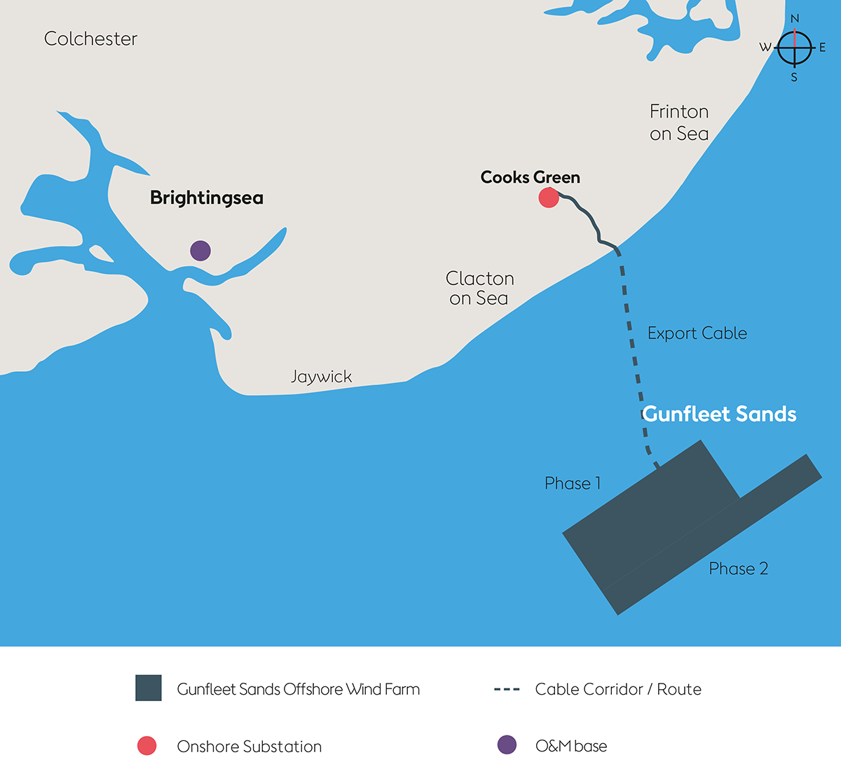 図　「Gunfleet Sands Offshore Wind Farm」の位置